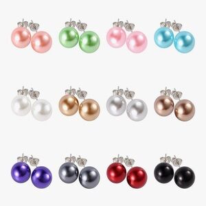 Elegant Multicolor Stud Earrings Set